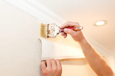 Pose de papier peint à la Croix-Comtesse — revêtements muraux et toiles de verre